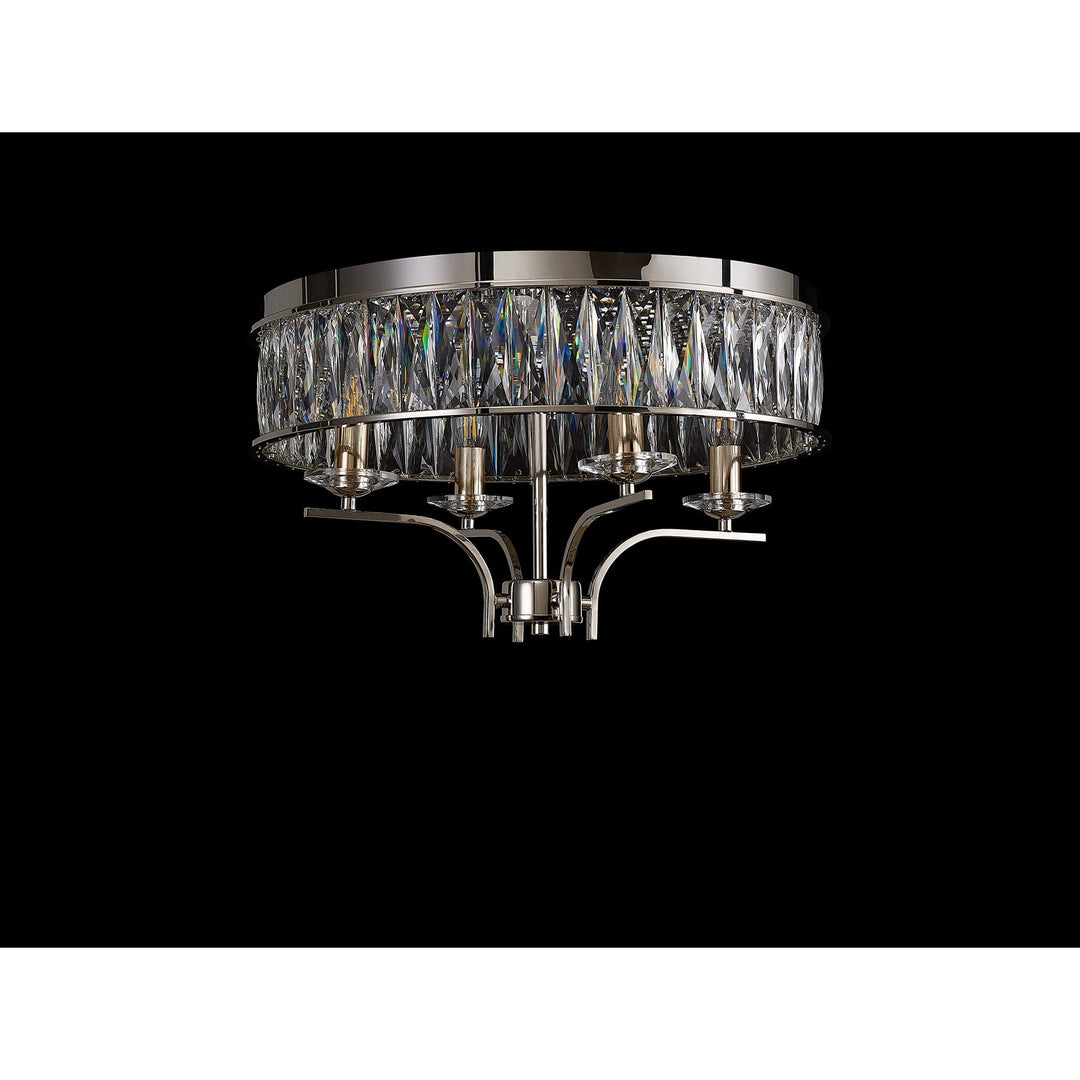 Diyas IL31829 Vivienne Ceiling 4 Light E14 Polished Nickel/Crystal