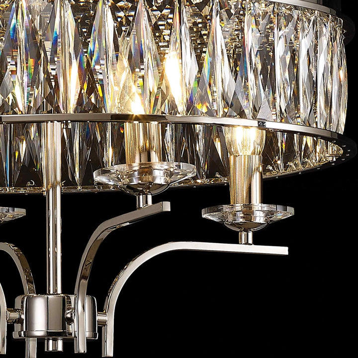 Diyas IL31829 Vivienne Ceiling 4 Light E14 Polished Nickel/Crystal