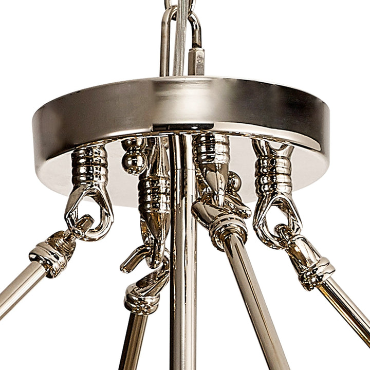 Diyas IL31819 Vivienne Pendant/Semi Ceiling 6 Light E14 Polished Nickel/Crystal