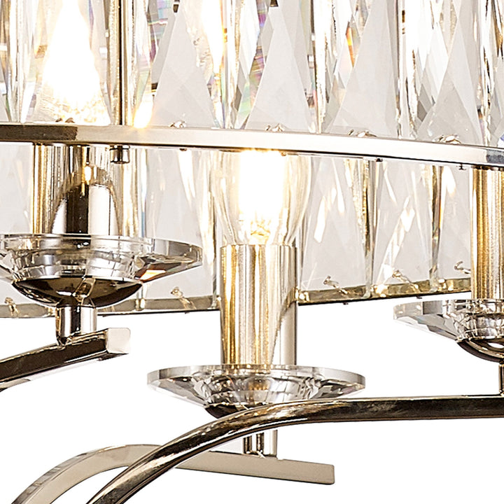 Diyas IL31819 Vivienne Pendant/Semi Ceiling 6 Light E14 Polished Nickel/Crystal