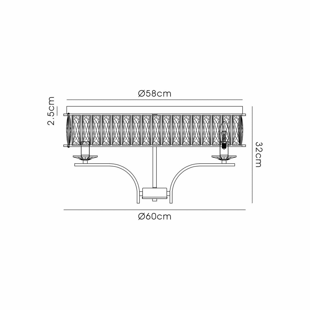 Diyas IL31830 Vivienne Ceiling 6 Light E14 Polished Nickel/Crystal