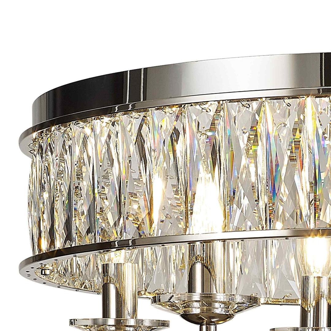 Diyas IL31830 Vivienne Ceiling 6 Light E14 Polished Nickel/Crystal