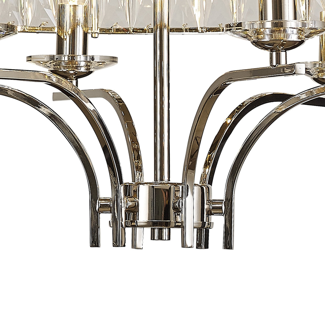 Diyas IL31830 Vivienne Ceiling 6 Light E14 Polished Nickel/Crystal