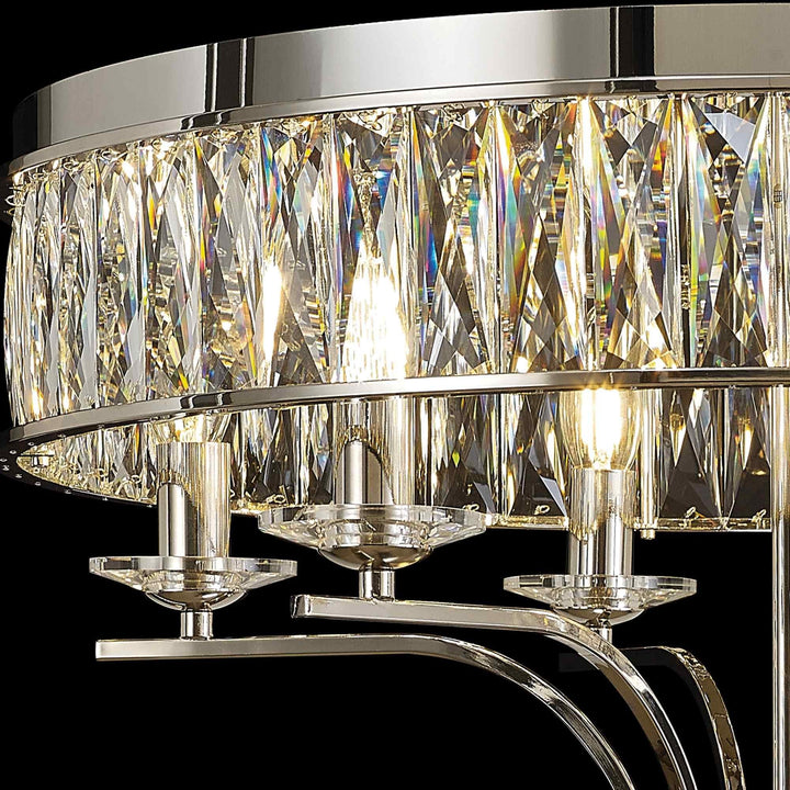 Diyas IL31830 Vivienne Ceiling 6 Light E14 Polished Nickel/Crystal