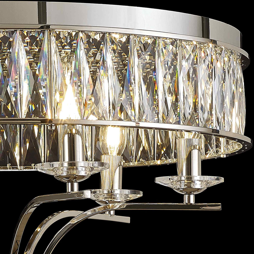 Diyas IL31830 Vivienne Ceiling 6 Light E14 Polished Nickel/Crystal