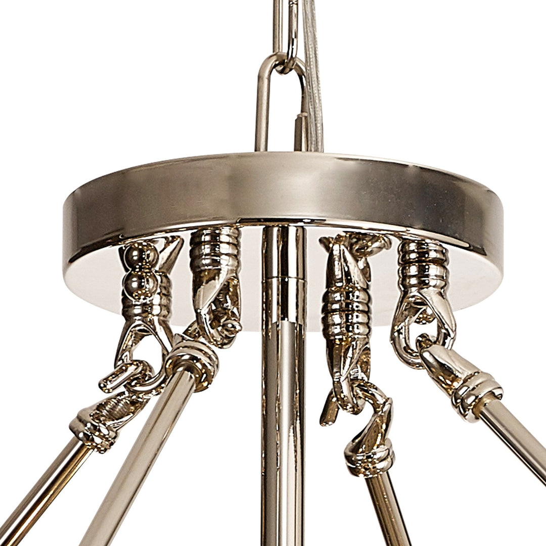 Diyas IL31820 Vivienne Pendant/Semi Ceiling 8 Light E14 Polished Nickel/Crystal