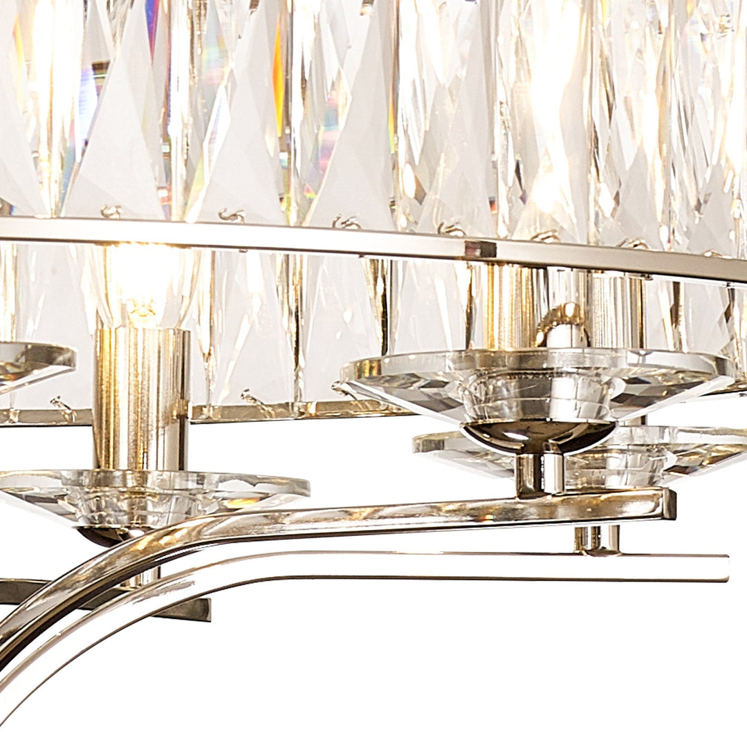 Diyas IL31820 Vivienne Pendant/Semi Ceiling 8 Light E14 Polished Nickel/Crystal