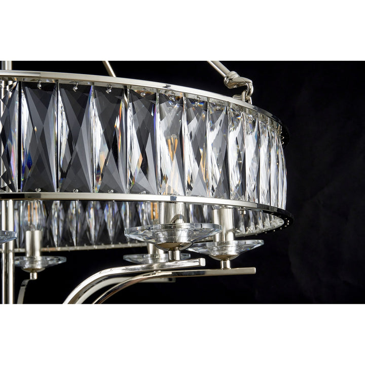 Diyas IL31820 Vivienne Pendant/Semi Ceiling 8 Light E14 Polished Nickel/Crystal