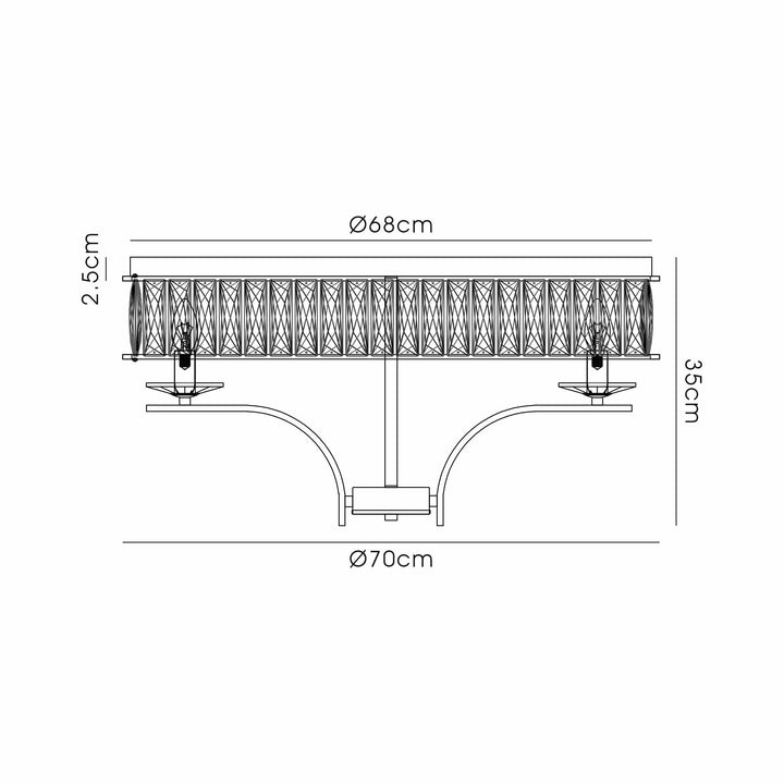 Diyas IL31831 Vivienne Ceiling 8 Light E14 Polished Nickel/Crystal