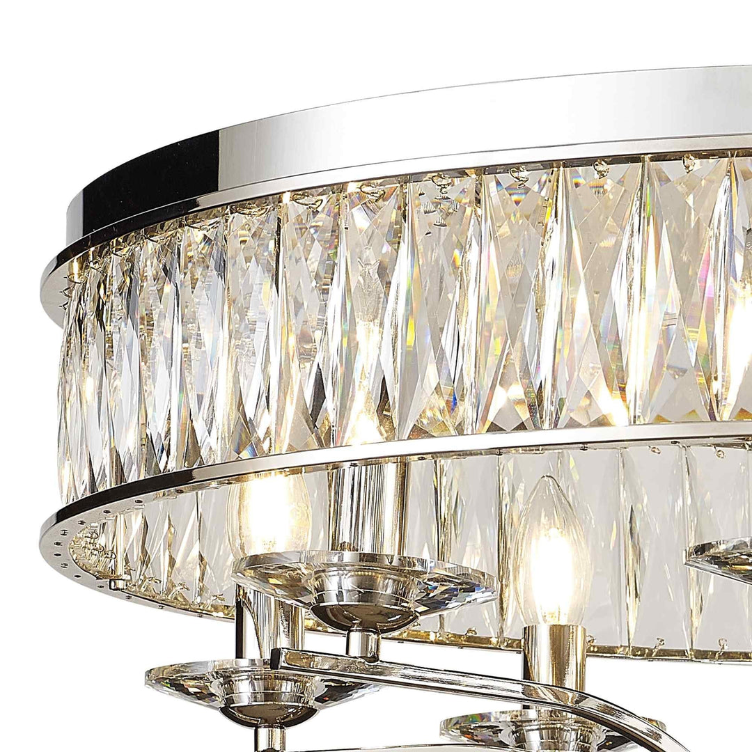 Diyas IL31831 Vivienne Ceiling 8 Light E14 Polished Nickel/Crystal