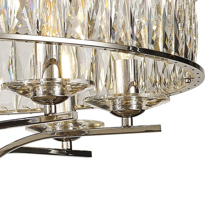 Diyas IL31831 Vivienne Ceiling 8 Light E14 Polished Nickel/Crystal