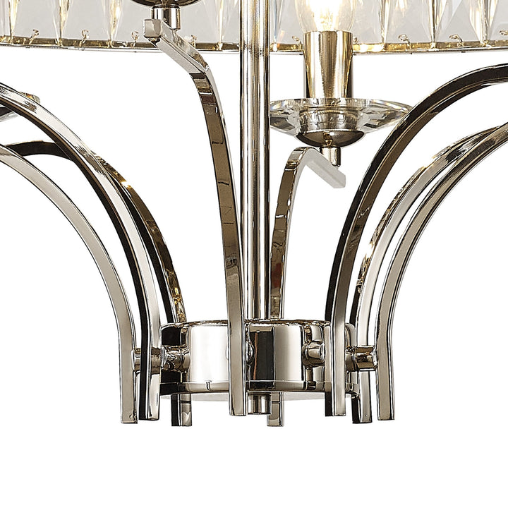 Diyas IL31831 Vivienne Ceiling 8 Light E14 Polished Nickel/Crystal