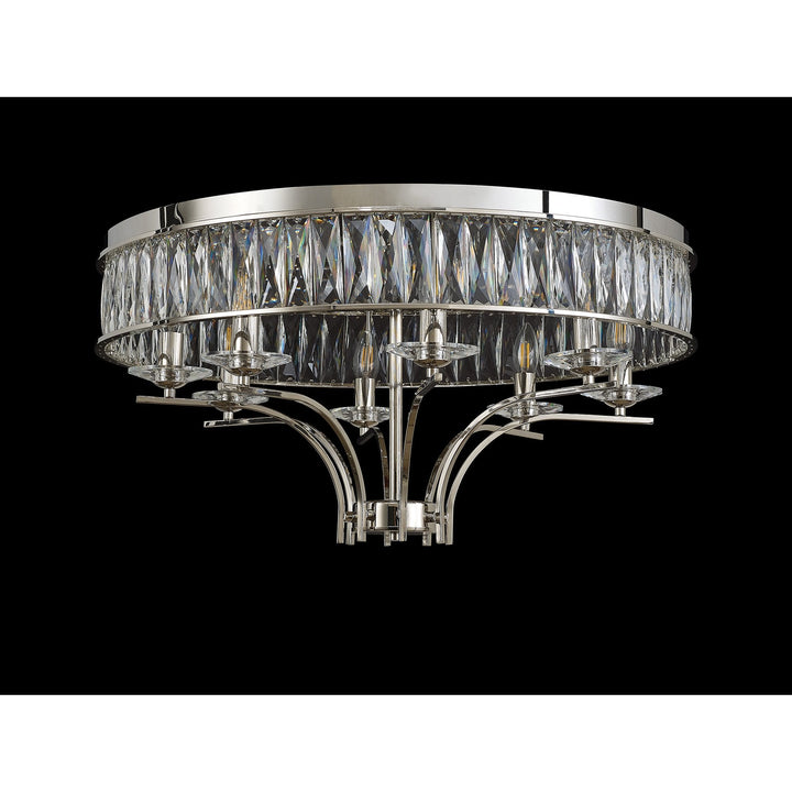 Diyas IL31831 Vivienne Ceiling 8 Light E14 Polished Nickel/Crystal