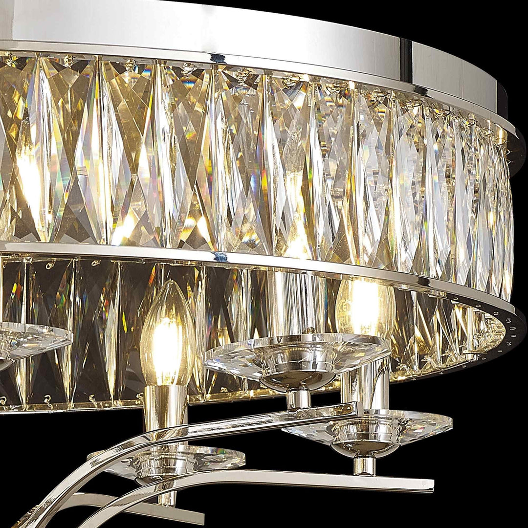 Diyas IL31831 Vivienne Ceiling 8 Light E14 Polished Nickel/Crystal