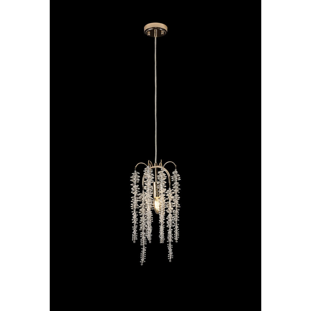 Diyas IL32902 Wisteria Round Pendant 1 Light E14 French Gold / Crystal