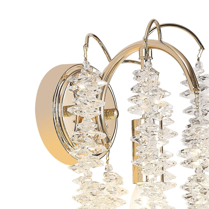 Diyas IL32859 Wisteria Wall Lamp 1 Light E14 French Gold / Crystal