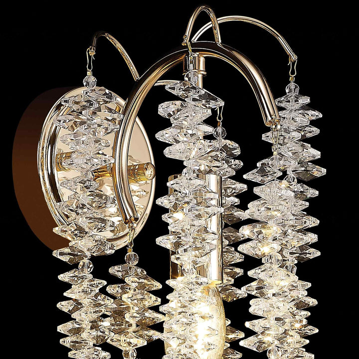 Diyas IL32859 Wisteria Wall Lamp 1 Light E14 French Gold / Crystal