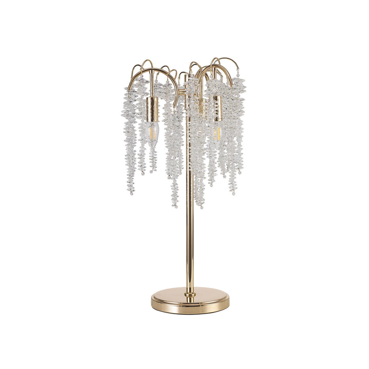 Diyas IL32900 Wisteria Table Lamp 3 Light E14 French Gold / Crystal