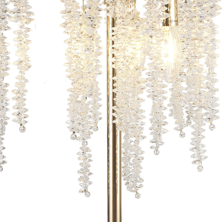 Diyas IL32900 Wisteria Table Lamp 3 Light E14 French Gold / Crystal