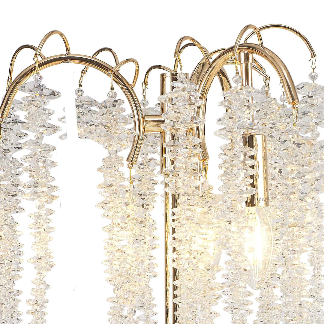 Diyas IL32900 Wisteria Table Lamp 3 Light E14 French Gold / Crystal