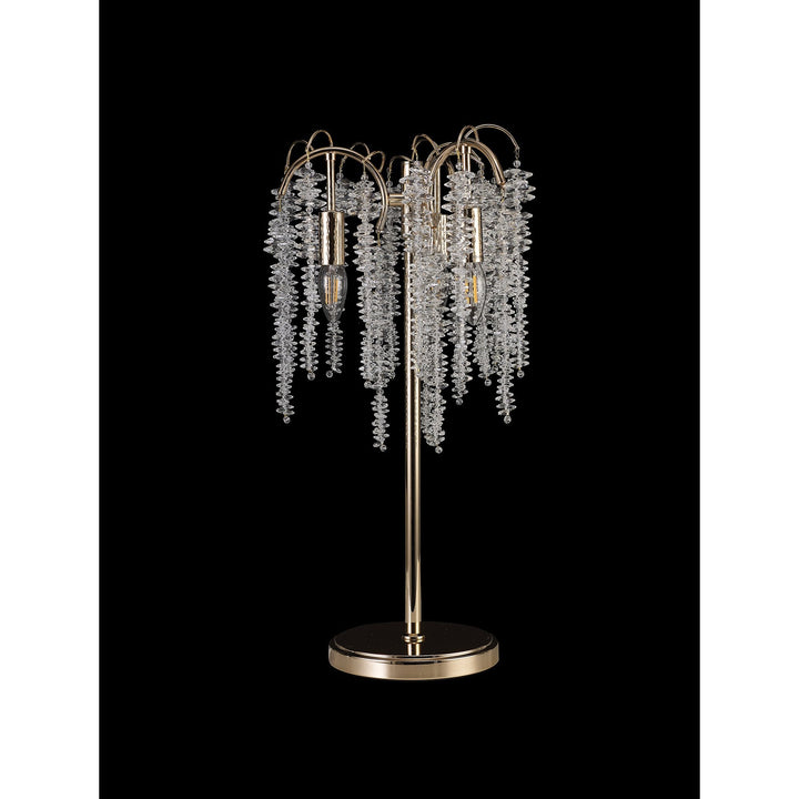 Diyas IL32900 Wisteria Table Lamp 3 Light E14 French Gold / Crystal