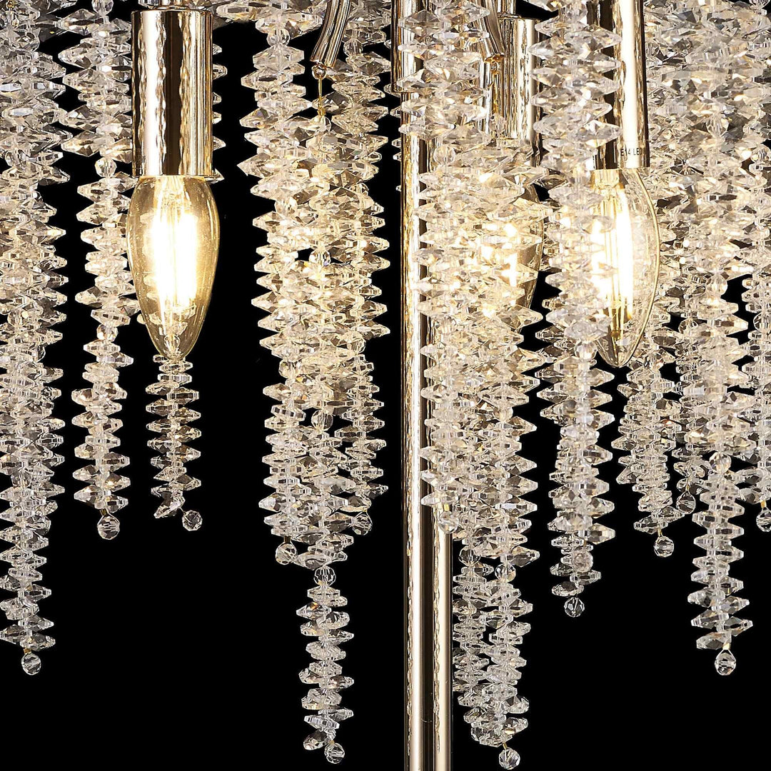 Diyas IL32900 Wisteria Table Lamp 3 Light E14 French Gold / Crystal