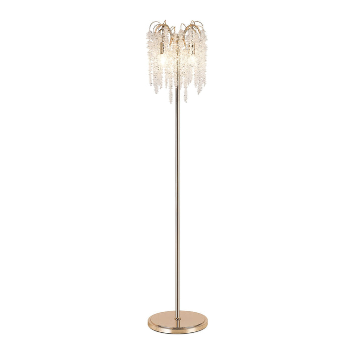 Diyas IL32901 Wisteria Floor Lamp 4 Light E14 French Gold / Crystal