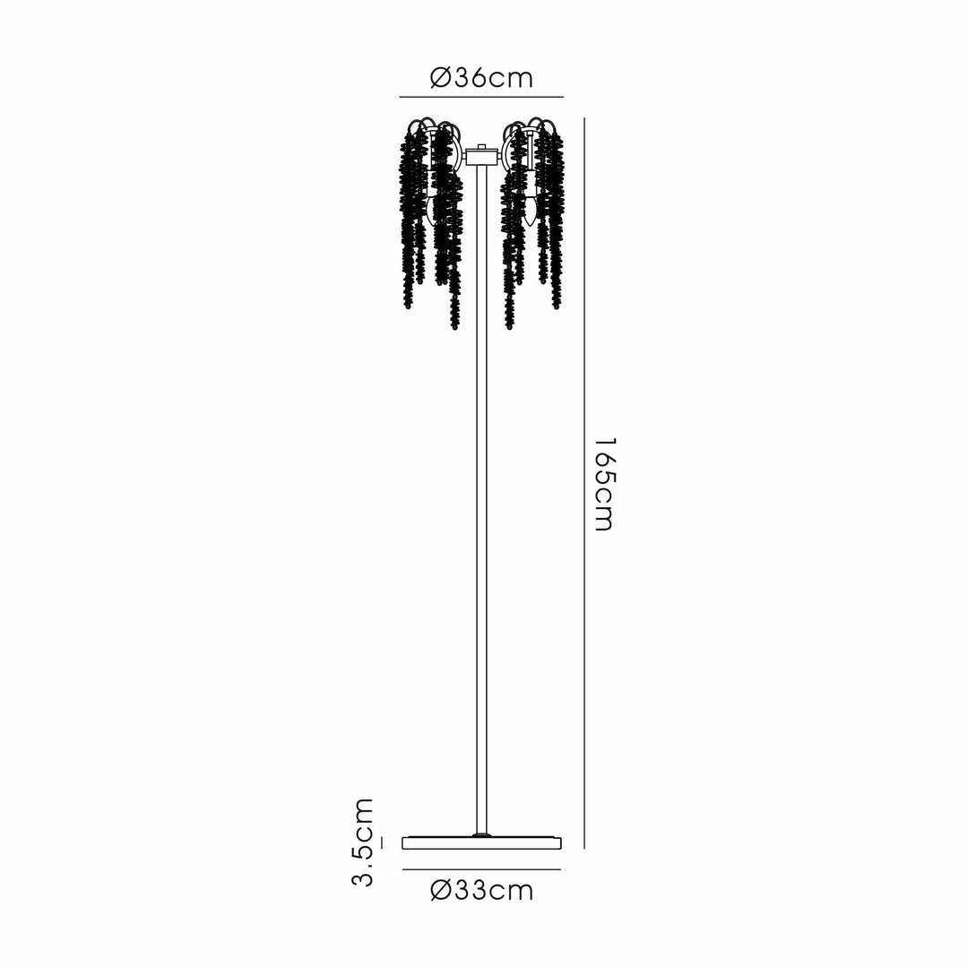 Diyas IL32901 Wisteria Floor Lamp 4 Light E14 French Gold / Crystal