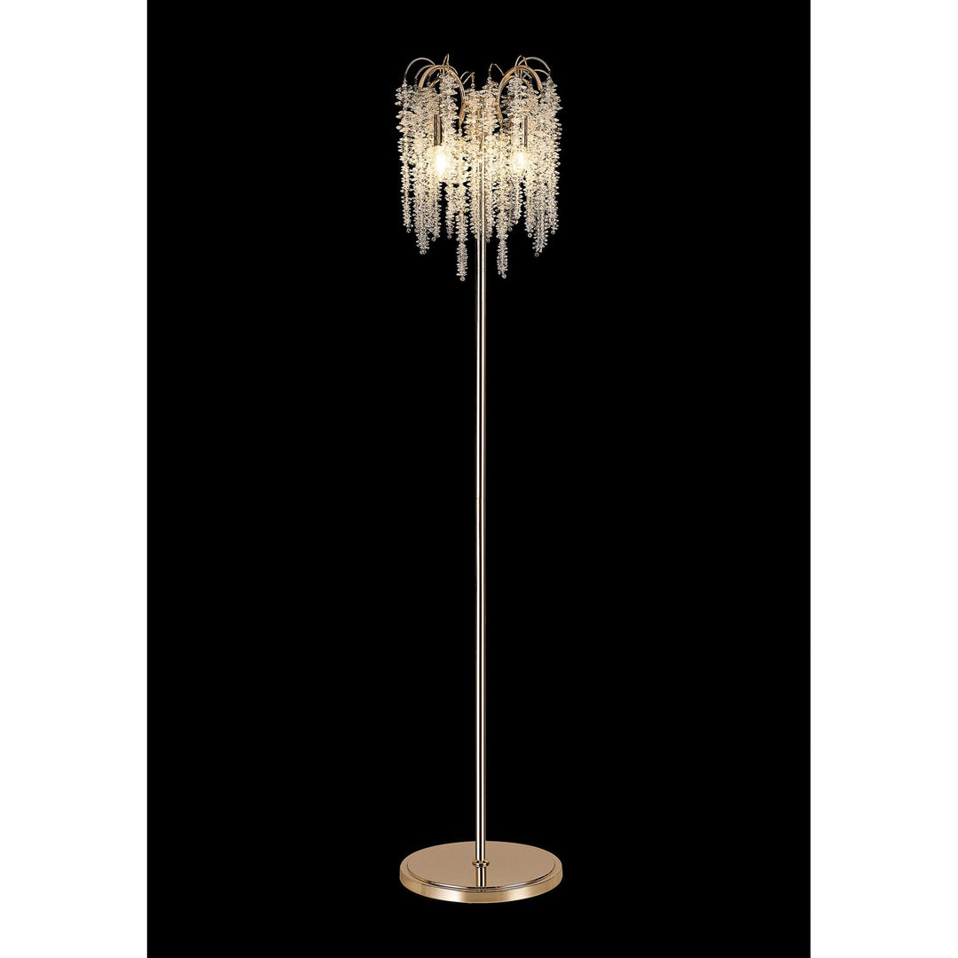 Diyas IL32901 Wisteria Floor Lamp 4 Light E14 French Gold / Crystal