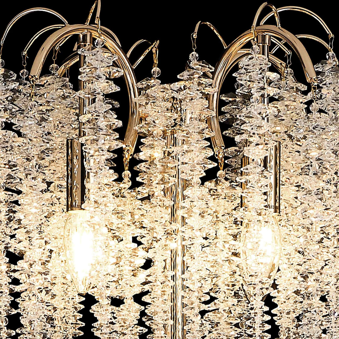 Diyas IL32901 Wisteria Floor Lamp 4 Light E14 French Gold / Crystal