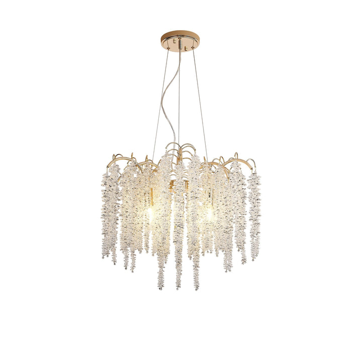 Diyas IL32856 Wisteria Round Pendant 7 Light E14 French Gold / Crystal