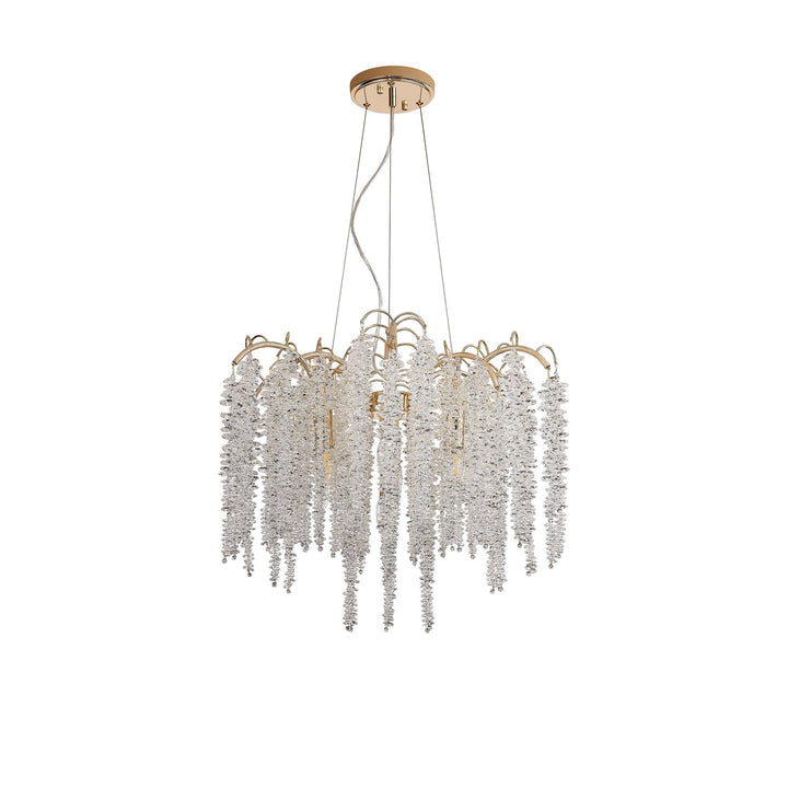 Diyas IL32856 Wisteria Round Pendant 7 Light E14 French Gold / Crystal