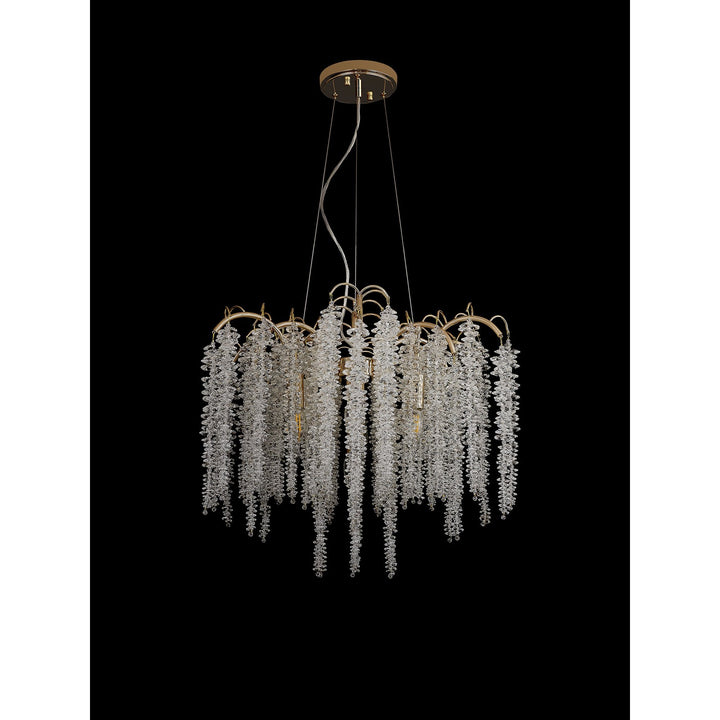 Diyas IL32856 Wisteria Round Pendant 7 Light E14 French Gold / Crystal