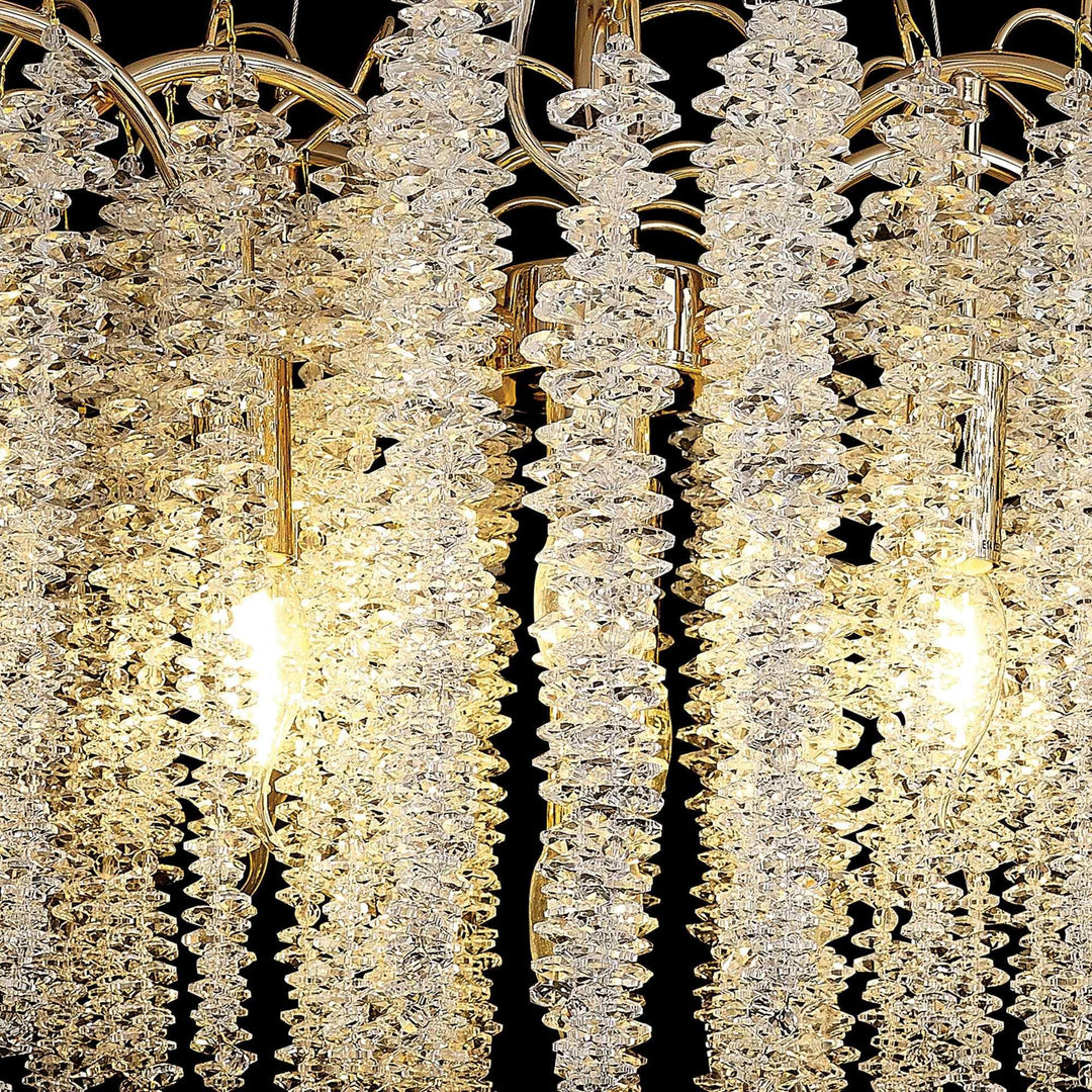 Diyas IL32856 Wisteria Round Pendant 7 Light E14 French Gold / Crystal