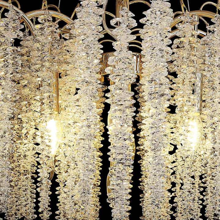 Diyas IL32856 Wisteria Round Pendant 7 Light E14 French Gold / Crystal