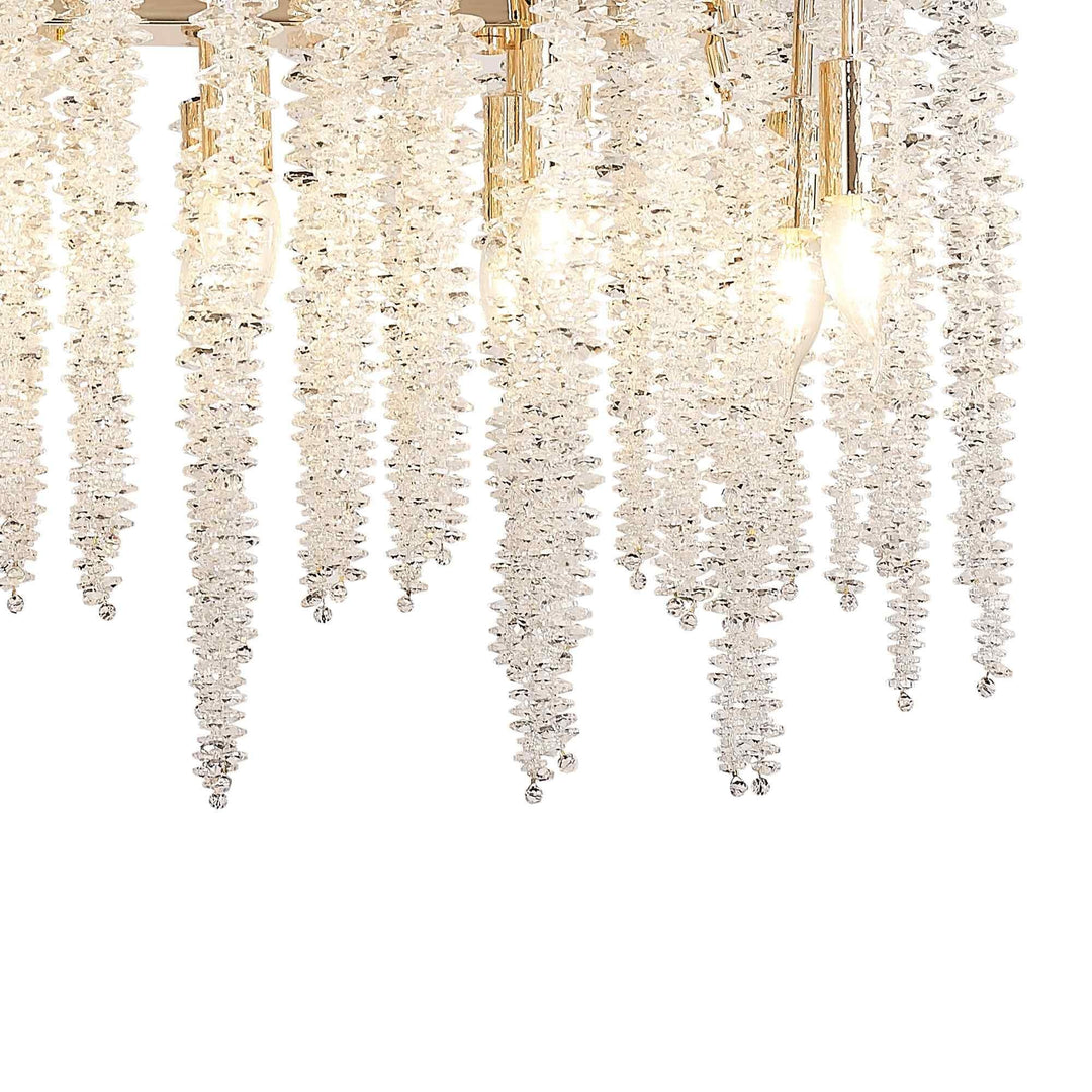 Diyas IL32858 Wisteria Oval Pendant 12 Light E14 French Gold / Crystal