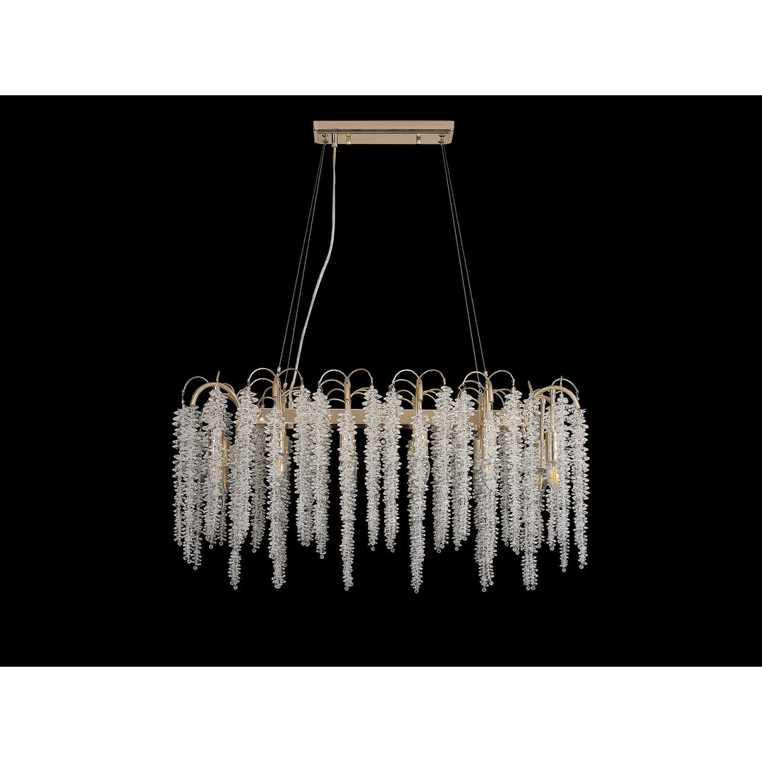 Diyas IL32858 Wisteria Oval Pendant 12 Light E14 French Gold / Crystal