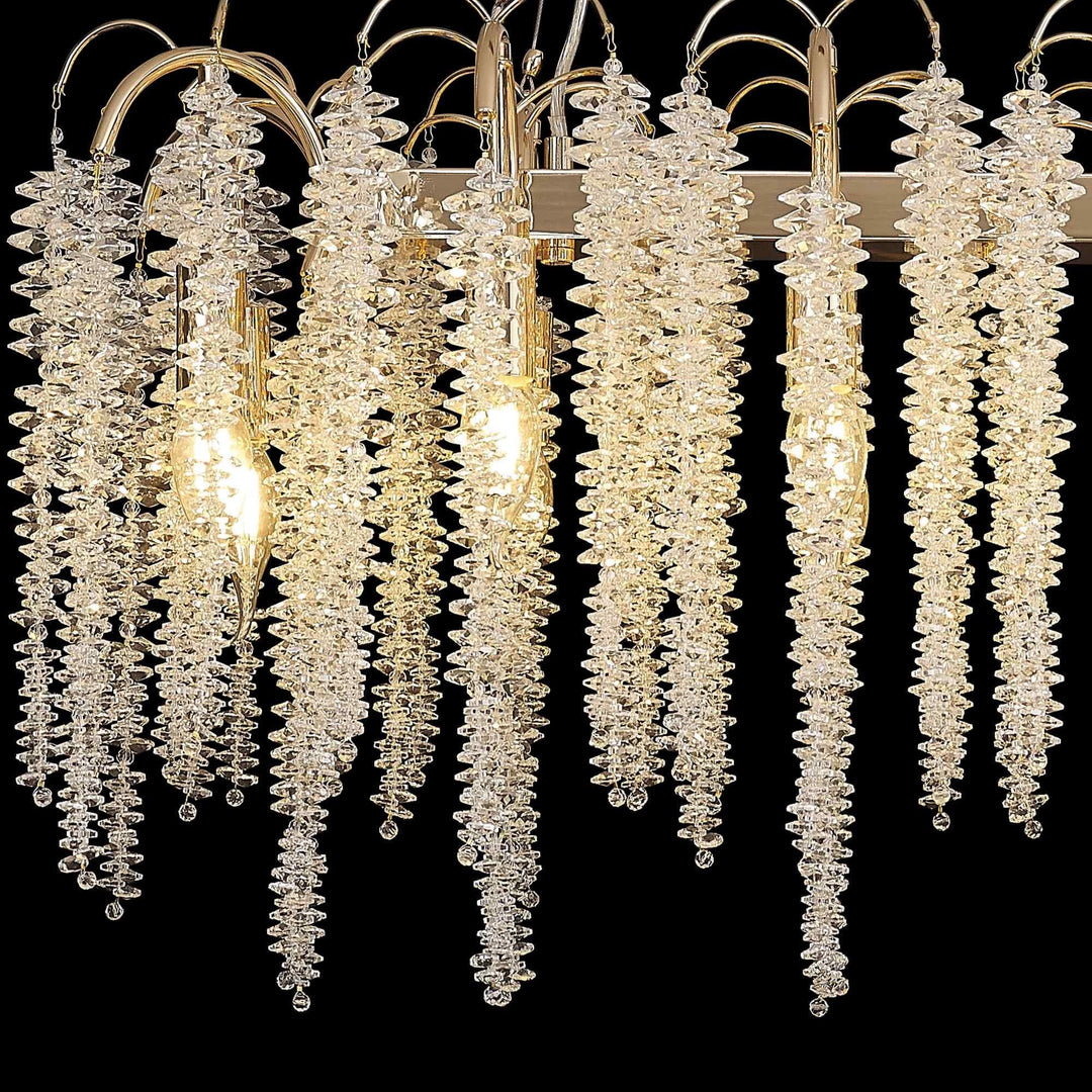 Diyas IL32858 Wisteria Oval Pendant 12 Light E14 French Gold / Crystal