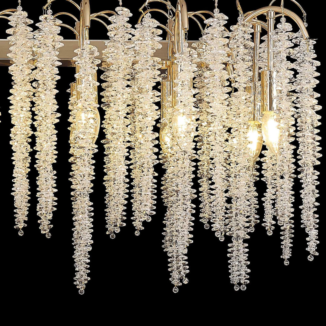 Diyas IL32858 Wisteria Oval Pendant 12 Light E14 French Gold / Crystal