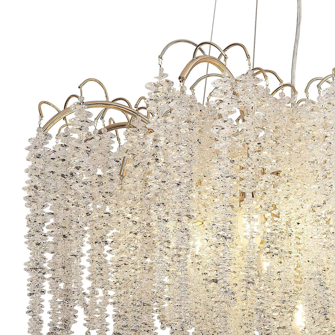 Diyas IL32857 Wisteria Round Pendant 9 Light E14 French Gold / Crystal