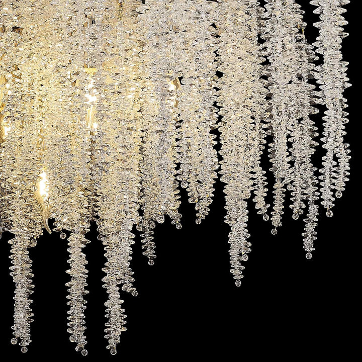 Diyas IL32857 Wisteria Round Pendant 9 Light E14 French Gold / Crystal