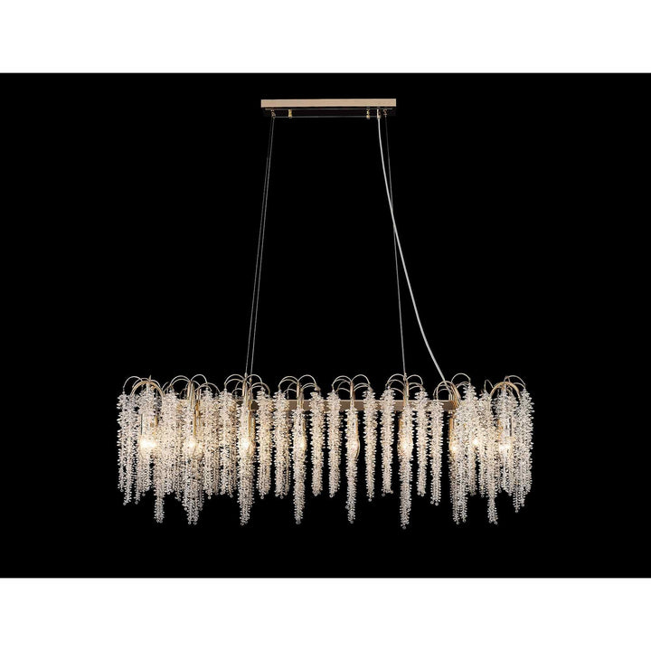 Diyas IL32903 Wisteria Oval Pendant 16 Light E14 French Gold / Crystal