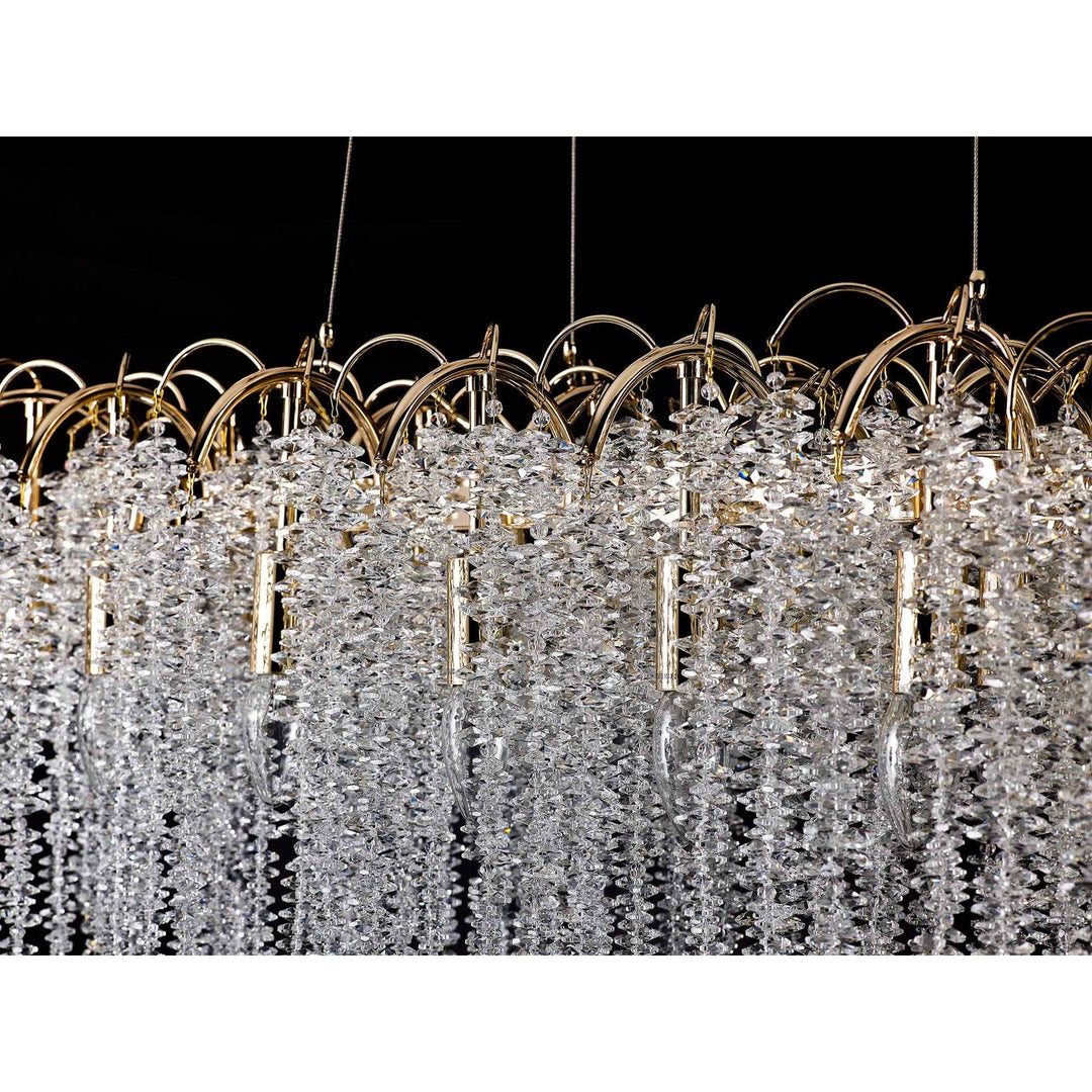 Diyas IL32903 Wisteria Oval Pendant 16 Light E14 French Gold / Crystal