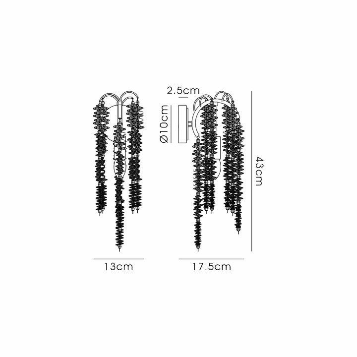 Diyas IL32885 Wisteria Wall Lamp 1 Light E14 Polished Nickel / Crystal