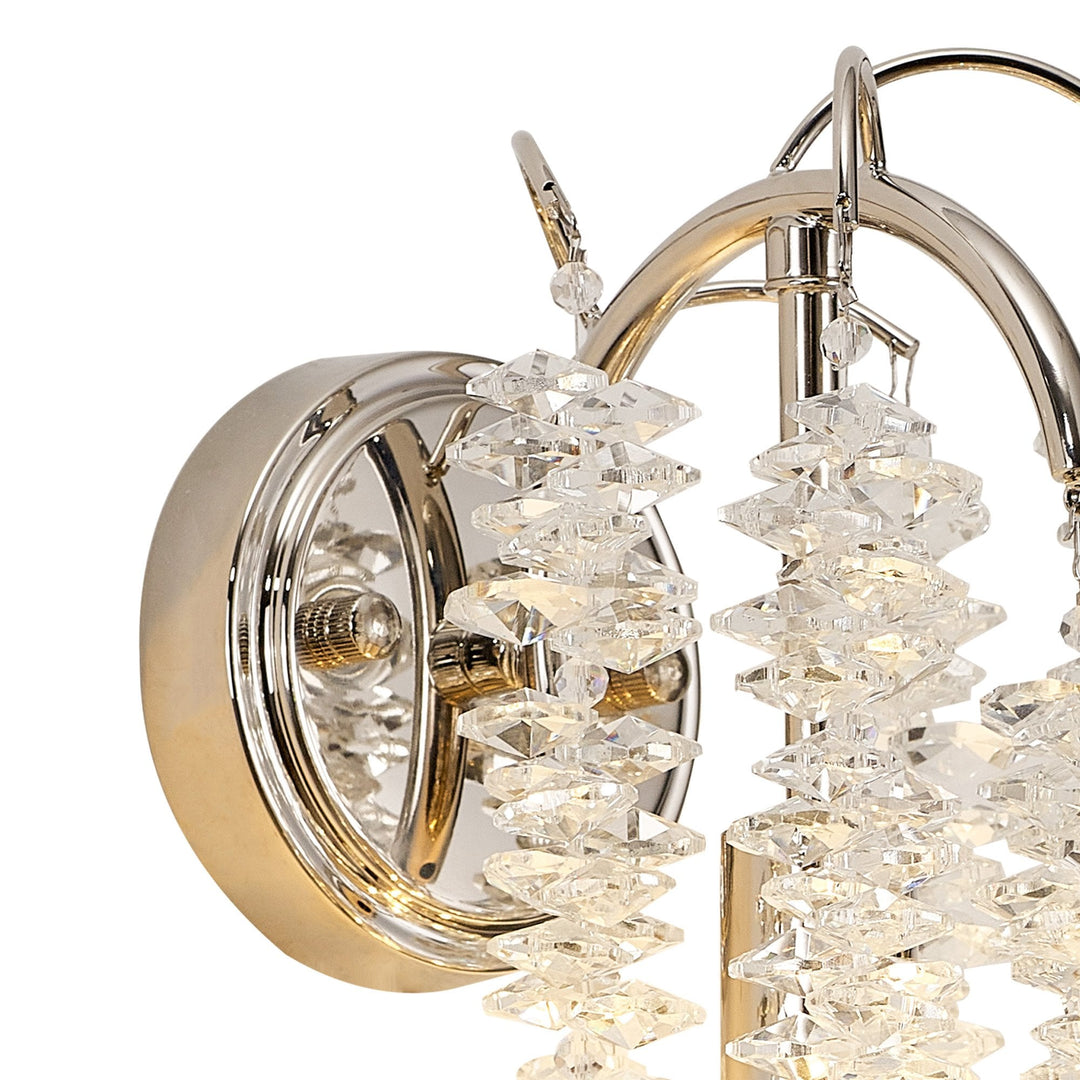 Diyas IL32885 Wisteria Wall Lamp 1 Light E14 Polished Nickel / Crystal