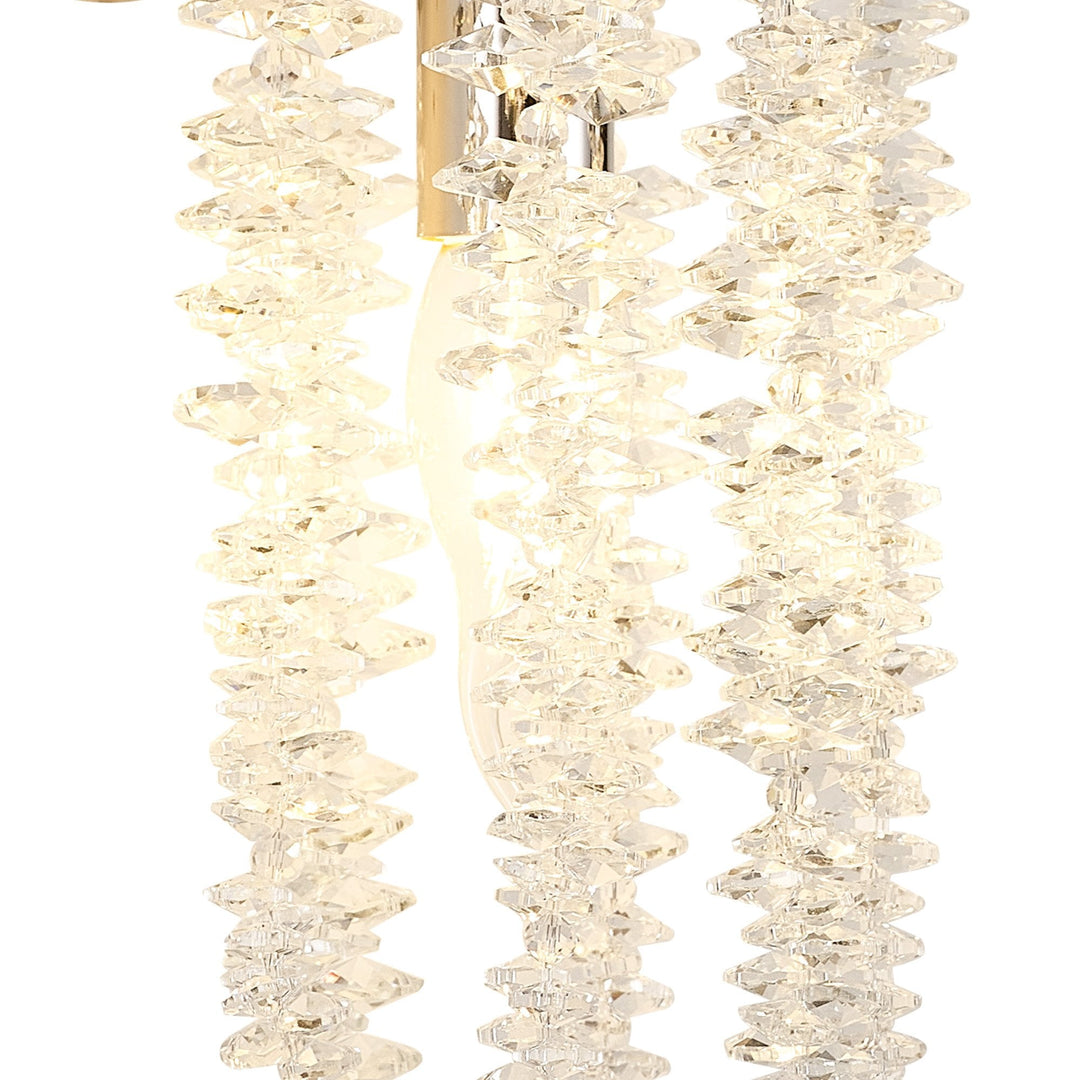 Diyas IL32885 Wisteria Wall Lamp 1 Light E14 Polished Nickel / Crystal