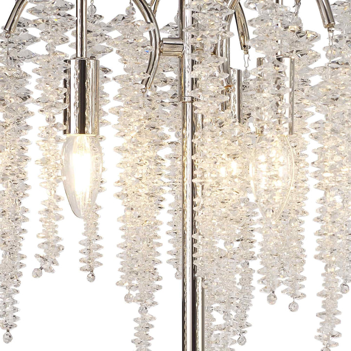 Diyas IL32904 Wisteria Table Lamp 3 Light E14 Polished Nickel / Crystal