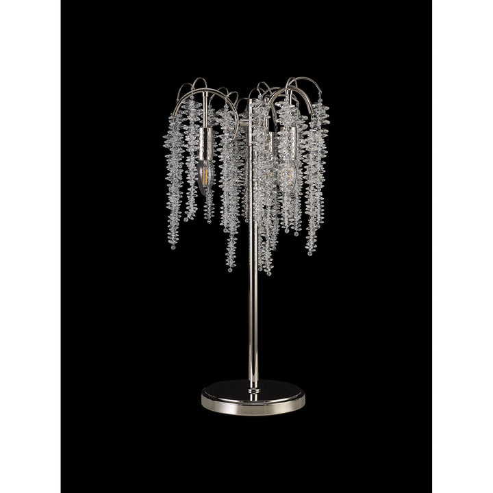 Diyas IL32904 Wisteria Table Lamp 3 Light E14 Polished Nickel / Crystal