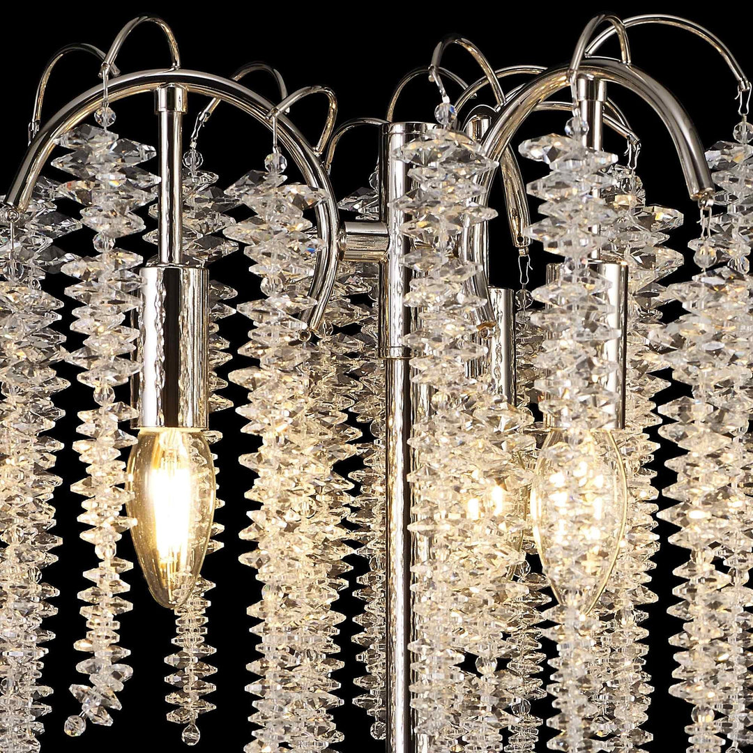 Diyas IL32904 Wisteria Table Lamp 3 Light E14 Polished Nickel / Crystal