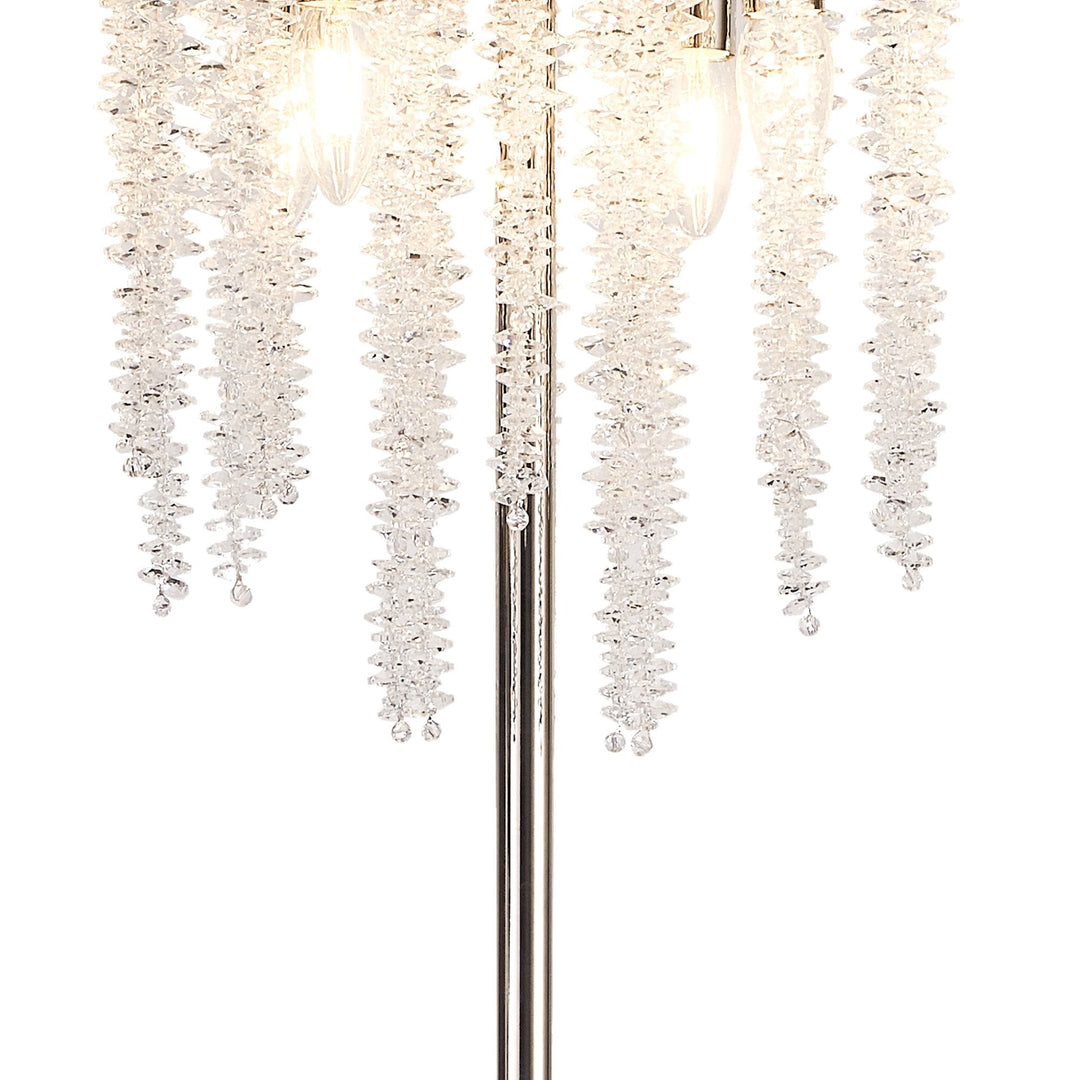 Diyas IL32905 Wisteria Floor Lamp 4 Light E14 Polished Nickel / Crystal